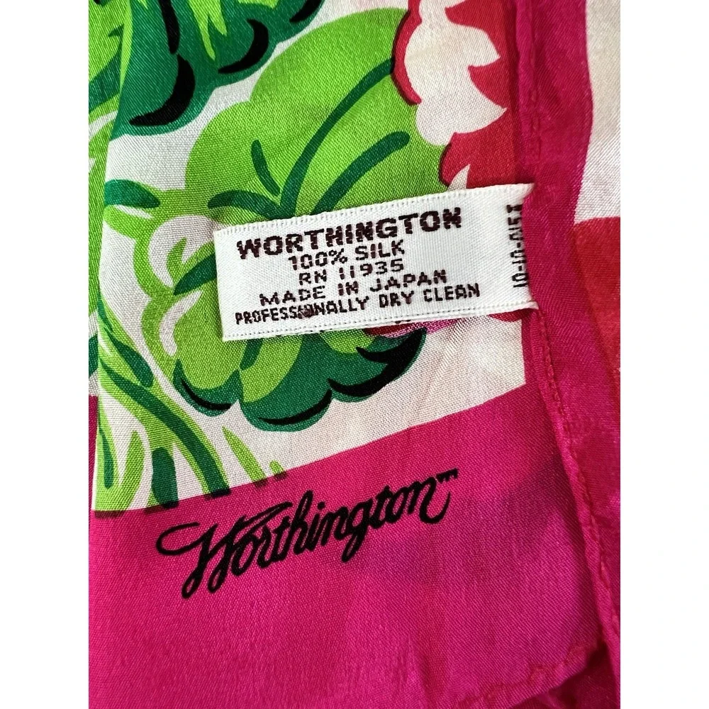 Vintage Rose 100% Silk Scarf Rectangle by Worthington Y2K‎ 52